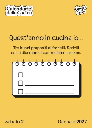 Foglio di sabato 2 gennaio 2027 del Calendario della Cucina 2027: Quest'anno in cucina io...