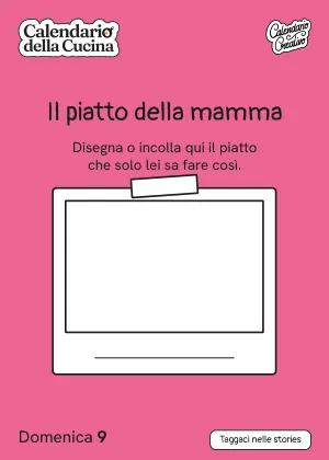 Foglio di domenica 9 maggio 2027 del Calendario della Cucina 2027: Il piatto della mamma