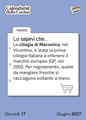 Foglio di giovedì 17 giugno 2027 del Calendario della Cucina 2027: Lo sapevi che...