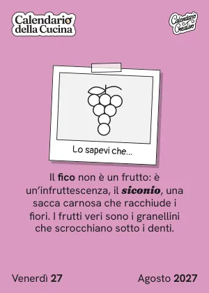 Foglio di venerdì 27 agosto 2027 del Calendario della Cucina 2027: Lo sapevi che...