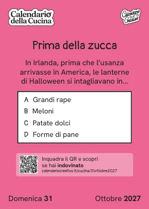 Foglio di domenica 31 ottobre 2027 del Calendario della Cucina 2027: Prima della zucca